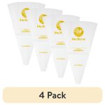 (4 pack) Wilton Reusable Featherweight Decorating Piping Bag, Plastic, 8-in.
