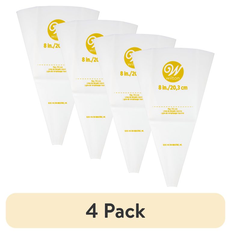 (4 pack) Wilton Reusable Featherweight Decorating Piping Bag, Plastic, 8-in.