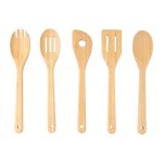 Mainstays 5pk Bamboo Spoons for Cooking, Kitchen Essential Tools Set
